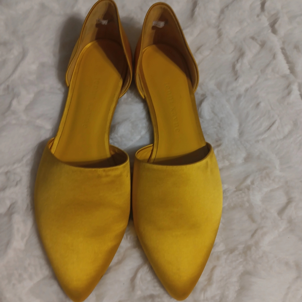 Jenni Kayne Yellow Pointed-Toe D'Orsay Flats
